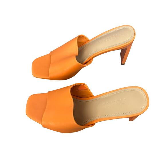 JustFab Kieran Mule Heeled Sandal in Orange Tangerine 8.5 - Picture 2 of 8